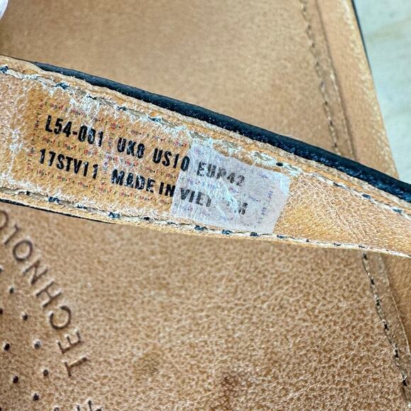 Fitflop Shoes Womens 10 Strata Sandals Black Leather Flip Flop Comfort - Picture 8 of 8